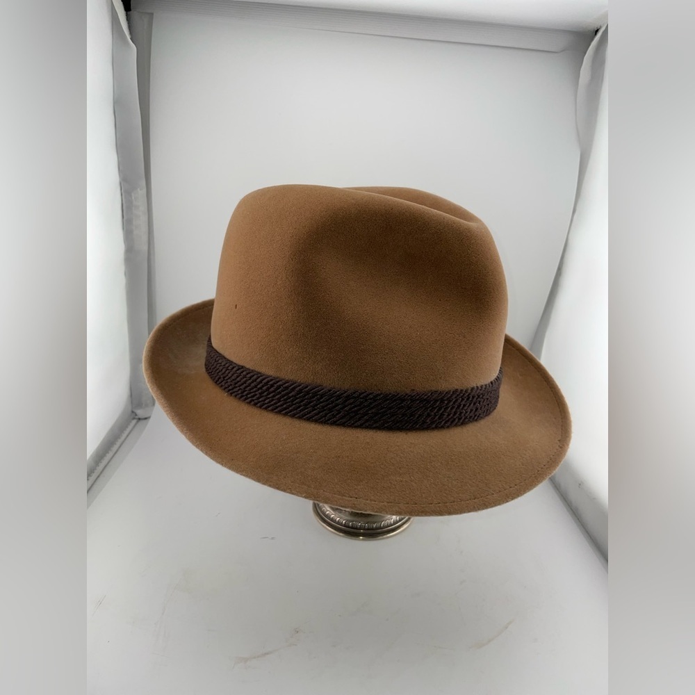 Cavanaugh mens Hat, Vintage Tan Fedora Size 6 7/8.​​​​​​ - Picture 3 of 8